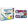 Giotto Turbo Maxi Est. 24 Uds. & Acquerelli In 24 Colori, Pastigle Da 30Mm, Con Pennello