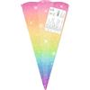 Ursus 996 00 02F - Coni per la scuola Rainbow, 5 pezzi, fustellati in cartone stampato a colori da 460 g/m², esagonali, altezza circa 41 cm, diametro circa 15 cm, per l'iscrizione a scuola