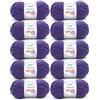 120 Gründl Lana Shetland - filato spesso per uncinetto e maglia - lana invernale - morbida e calda - 80% poliacrilico, 20% lana - 10 gomitoli da 100 g / 170 m - misura ferri 7-8 -lilla