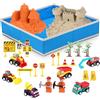 NK Gioco Sabbia Magica per Bambini 2 3 4 5 6 Anni - Set di Costruzione per Bambini con 1.36kg di Sabbia 2 colori e Sabbiera di 40x40cm, Giocattolo Regalo Originale per Natale e Compleanno (48 pezzi)