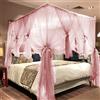Joyreap Elegante tenda da letto a baldacchino a 4 angoli, per ragazze e adulti, accessori per la decorazione di grandi dimensioni, per letto queen size, rosa