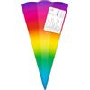 Ursus 996 00 01F - Coni scolastici Rainbow, 5 pezzi, fustellati in cartone stampato a colori da 460 g/m², esagonali, altezza circa 41 cm, diametro circa 15 cm, per l'iscrizione a scuola