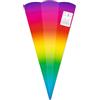 Ursus 992 00 01F - Coni scolastici Rainbow, 5 pezzi, fustellati in cartone stampato a colori da 460 g/m², esagonali, altezza circa 68 cm, diametro circa 20 cm, per l'iscrizione a scuola