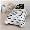 BL BELUM BELUM | Copripiumino Batman | Copripiumino modello Batman Basic | Copripiumino con bottoni | Copripiumino 100% cotone | Copripiumino di qualità | Copripiumino per letto da 180 (260 x 240 cm)