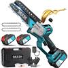 Seesii Motosega a Batteria 6 Pollici Mini Motosega Senza Spazzole con 2 * 4000 mAh