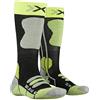 X-Bionic X-Socks Junior 4.0, Calze Invernali da Sci Unisex Bambini, Anthracite Melange/Green Lime, M