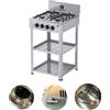 Fair shop Fornello a GAS Piano Cottura 4 Fuochi con Mobile 2 Ripiani Esterno Campeggio GPL