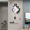 Fleble Grandi orologi da parete per soggiorno, pendolo silenzioso, funzionamento a batteria, senza ticchettio, per camera da letto, cucina, ufficio, casa, decorativo, quadrato, in legno, decorazione
