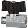 RIEGLER 103331-373.22 - Mini rubinetto a sfera, sabbiato, MS vern., impugnatura a battente, G 3/8 IG/AG, 1 pezzo