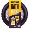 Accentra Set da bagno Bath + Body Toolkit da uomo, custodia rigida a forma di pneumatico, set regalo con gel doccia da 160 ml, peeling a mano, fragranza sandalo e muschio, idea regalo per la festa del