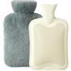 Homealexa Borsa dell'Acqua Calda, cata con Custodia Peluche Morbida 2L Boule Acqua Calda in Gomma Naturale Beige