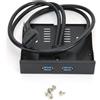 KIMISS USB 3.0 Front Panel Expansion bay Usb3.0 Front Panel Black Usb3.0