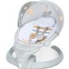 Ingenuity Inlighten Altalena Dondolo Elettrica con Bluetooth, Baldacchino con Luci e Giocattoli, Controllo Touch e Telecomando, Seduta 3-in-1, Cuscino Lavabile in Lavatrice, 0+ Mesi - Pebble Shore
