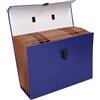 Liderpapel Valigetta leadpapel con soffietto e manico cartone foderato 19 reparti 255x390x120 mm (Blu)