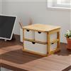 Organizer da Tavolo Bambù Multiuso Cassettiera Porta Trucchi Design Minimalista