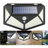 NEGOZIO MATTO SRLS Faro Faretto Da Esterno 100 LED Ad Energia Solare Con Sensore Di Movimento