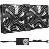 Aicharynic 2 Ventole da 120 mm ventola PC 12 V con controllo velocità AC 100-240 V ventola