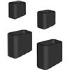Colombo | Kit Piedini di Ricambio Sgabello Factotum in Plastica Antiscivolo | Piedini per Scaletta | Colorazione Nera | Misure Anteriori 32x40x22mm Posteriori 22x22x18mm | Made in Italy