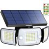 Lampade Solari per Esterni Con Rilevatore Di Movimento, 6000 Mah Solare Con Tele