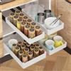Cozary Organizzatore Cassetti Estraibili Cucina 4 Misure - 13/18/23/27 x 40 cm, Contenitore Estraibile per Armadio con Guide Silenziose e Fermo di Sicurezza, per Cucina/Bagno/Dispensa, Bianco