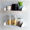 MILUKA Set 2 Mensole da Muro design 40 cm in metallo Bianco | Libreria da Parete