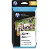 Il mio negozio VALUE PACK HP Z4B62EE 303BK + 303C ORIGINALE + 50FF CARTA PHOTOPER HP ENVY PHOTO