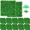 VEVOR 24 Pezzi Artificiale Pannello da Siepe di Bosso, 25,4 x 25,4 cm, Siepi Artificiali, Recinzione Artificiale Bosso, Edera Finta Effetto Realistico Decorazione Plastica Verde, Spessore da 4 cm