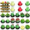 PUDSIRN Set di Candele Tealight a Forma di Cactus - Fatte a Mano, Delicate Succu