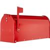 CASSETTE POSTALI ALUBOX ALUBOX Cassetta Posta Americana 22X17X48 Cm Cassetta Postale In Lamiera Zincata Cassetta Postale Da Esterno Formato Rivista Con Bandierina (ROSSO)