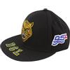 Diesel C-Vintery Uomo Berretto OS Nero Snapback Mix di Lana Ricamato Scuro