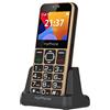 MP myPhone myPhone MP Halo 3 d'oro, Telefono cellulare per anziani con tasti grandi, pulsante di emergenza SOS, 2,3 Display, 1000mAh Batteria, Base di ricarica