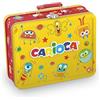 CARIOCA Set Arte 100 Pennarelli Lavabili Punta Fine con Album da Disegno A4 e Astuccio Metallo Giallo, Ideale per Bambini