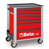 Beta - C24S/7-R Cassettiera per Attrezzi Portatile con 7 Cassetti con Piano di lavoro in ABS ad alta resistenza - Rosso