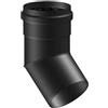 AMBRA WATER CURVA 45 ° SMALTATA NERO OPACO PER STUFE A PELLET - EE ¸80 - COV