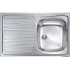 AMBRA WATER Lavello Cucina da Incasso in Acciaio CM.86 x 50 Vasca Destra Profondità HID