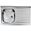 AMBRA WATER Lavello Cucina da Appoggio CM.80 x 50 Vasca Sinistra Profondità HID