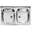 AMBRA WATER Lavello Cucina da Appoggio in Acciaio INOX CM.80 x 50 Profondità 15 cm HID