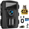 CamZeste Fototrappola 4K 60MP Fototrappola Infrarossi Invisibili 130°Ampia Visuale
