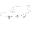 NALBORI completo tutto Argento 925 collana griffe 7mm con orecchini punto luce zirconi