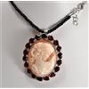 Delmaoro CIONDOLO ARGENTO 925 CAMMEO CORNEOLA GRANATO CIONDOLO SPILLA AGDV 0296