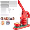 VEVOR Macchina per Spille Rotonde, Macchina Punzonatrice con 100 pezzi Kit per Fustellatrice Manuale per Badge 58 mm, Impugnatura Ergonomica, per Spille Personalizzate Fai da te, Rosso