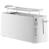 Alessi Plissé MDL15 W - Tostapane Lungo a Doppio Scomparto, in Resina Termoplastica, Griglia Scalda Brioche in Acciaio Inossidabile 18/10 e Resina Termoplastica, Spina Europea 1700 W, Bianco
