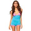 Leg Avenue Seraphina - Pigiama da notte in pizzo con pagliaccetto e pigiama, da donna, Rosa fluo/Turchese, Small