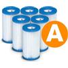 Intex Set di filtri per pompa tipo A, 6 pezzi INTEX 29000 x6