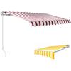 Palucart [2 COLORI] Tenda Da Sole Avvolgibile Barra Quadra 300x200 cm Braccia estensibili