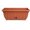 garden FIORIERA RIGATA VASO BALCONETTA CASSETTA PLASTICA CON SOTTOVASO 40/50/60 x h18cm