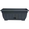 garden FIORIERA RIGATA VASO BALCONETTA CASSETTA PLASTICA CON SOTTOVASO 40/50/60 x h18cm
