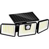 Does not apply LUMI JARDIN Faretto Solare 3 Teste Nero Potente Luce LED Bianco FALCON H9,3 Cm C