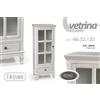 Shabby Chic MOBILE VETRINA VETRINETTA BIANCA ANTICATO ANTA CON CASSETTO LEGNO SHABBY CHIC