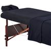 Master Massage Equipment Master Massage - Set di 3 rivestimenti in flanella, per lettino da massaggio, in cotone, colore: Nero